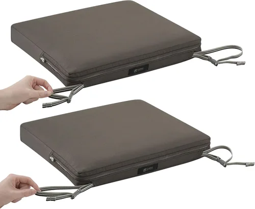 Vista 6 de Classic Accessories Ravenna - Cojín rectangular para asiento de patio, Gris topo oscuro
