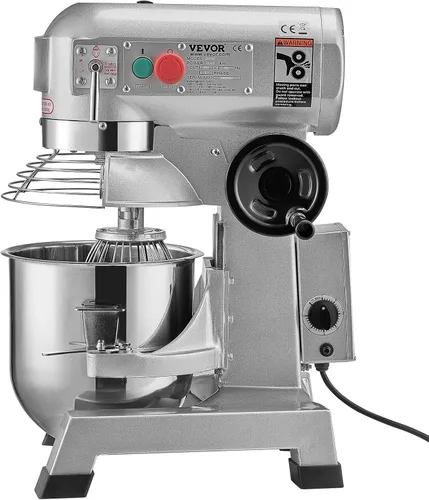 Vista 10 de VEVOR Mezclador comercial, mezclador comercial de alimentos de acero inoxidable de 10 cuartos de galón, mezclador de pie comercial de 450 W con 3