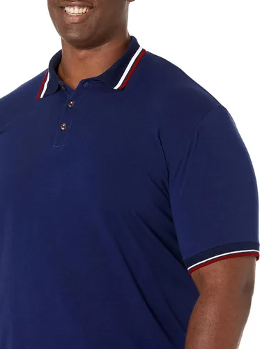Vista 3 de MLANM Men's Polo Regular-Fit Quick-Dry Golf Striped Short Sleeve Collared T-Shirts