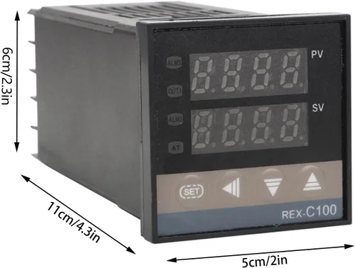 Vista 2 de PID REX-C100 - Controlador digital de temperatura + relé de estado sólido de 40 A, termopar K GD 40A SSR