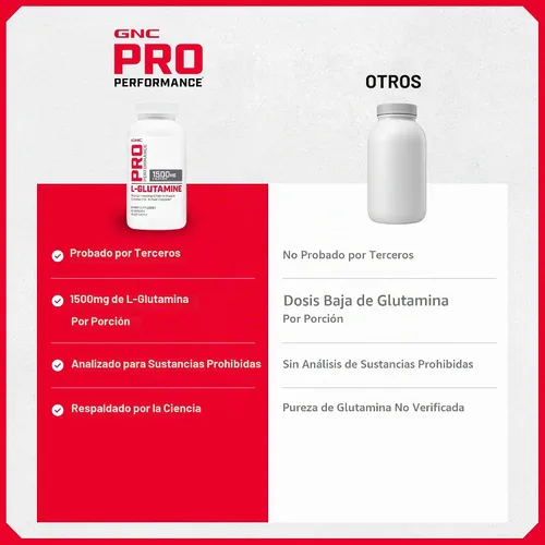 Vista 7 de GNC Pro Performance L-Glutamina 1500 mg, suplemento de aminoácidos, 90