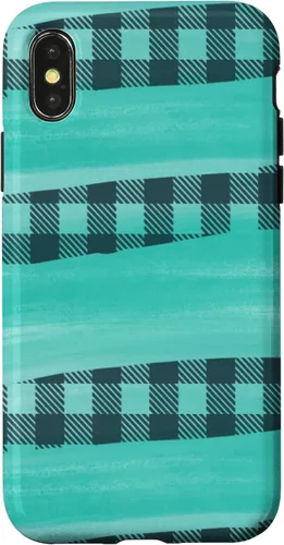 Vista 4 de Funda a cuadros para iPhone 14 Pretty Teal TURQUESA SOUTHERN WESTERN
