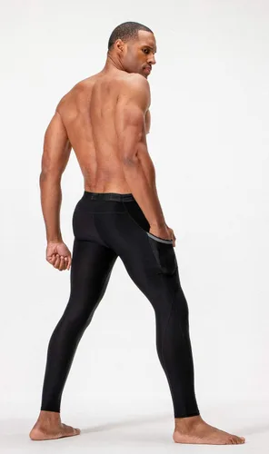 Vista 4 de DEVOPS Paquete de 2 leggings deportivos de compresión para hombre con bolsillosin bolsillo