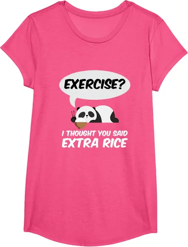 Vista 64 de ¿Ejercicio? I Thought You Said Extra Rice Panda Gift T-Shirt, Negro, S