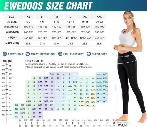 Vista 6 de Ewedoos - Leggings con bolsillos para mujer, de talle alto, pantalones de yoga, pantalones de entrenamiento, con levantamiento de glúteos
