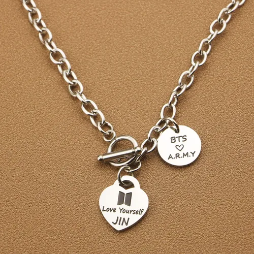 Vista 4 de ARETIS Kpop Bangtan - Collar para niños Be the best J-HOPE JIMIN JIN JK RM SUGA V Collar Bangtan Boys Lover Jewelry Gift for Bangtan Boys Fans