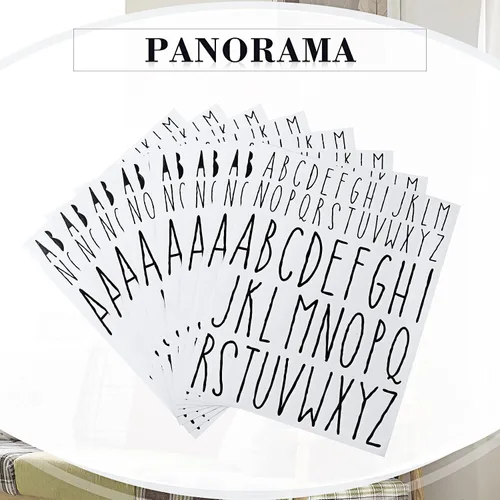 Vista 3 de 416 piezas de 8 hojas de calcomanías de vinilo para el regreso a clases, autoadhesivas, alfabeto ABC, letras para pizarra blanca, buzón, ventana