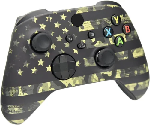 Vista 2 de Controlador inalámbrico personalizado compatible con PC, Windows 10+, Series XS y One (Serie XS Camo Flag)