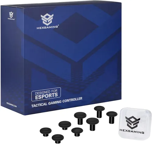 Vista 7 de HEXGAMING NEW SPIKE 2 Back Buttons & Interchangeable Thumbsticks & Triggers Stop Compatible with ps4 Pro Controller with Paddles - Burning Flame Blue