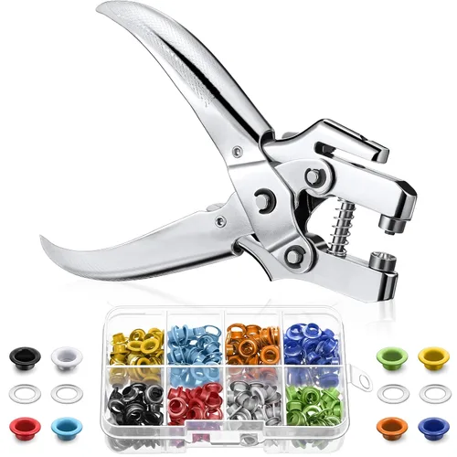 Vista 19 de Kit de herramientas para ojales, alicates para ojales, plata, 3/16 pulgadas Plateado
