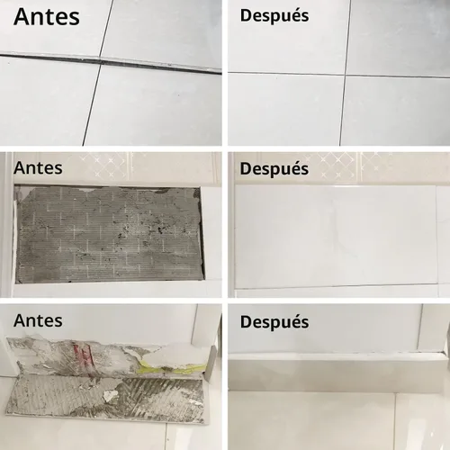 Vista 4 de Globalcom Adhesivo para construcción resistente, adhesivo para pisos de baldosas, piedra, mármol, granito y madera, para rellenar huecos e