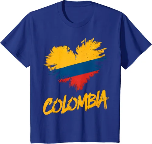 Vista 47 de Camiseta con la bandera del corazón de Colombia
