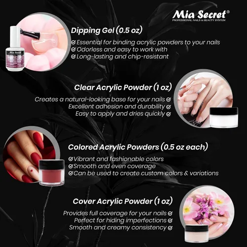 Vista 4 de Mia Secret Kit de uñas en polvo de inmersión de 13 piezas