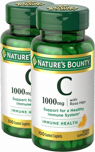 Vista 8 de Nature's Bounty Vitamina C + escaramujos, 1000 mg, apoyo inmunológico, cápsulas recubiertas, 100 unidades.
