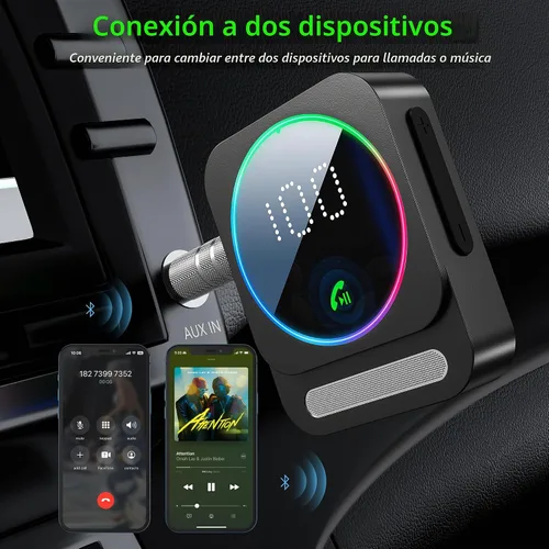 Vista 7 de SONRU Receptor Bluetooth 5.3 para Coche, Adaptador de Audio Inalámbrico para Coche/Estéreo de Casa/Auriculares con Cable/Altavoz, Adaptador Aux Negro
