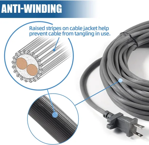 Vista 3 de Cable de alimentación de 36 pies para aspiradora Shark Navigator Lift-Away Pro NV355 NV356 NV357 UV400 UV540 NV36 NV60 NV80 NV360 NV370 NV585