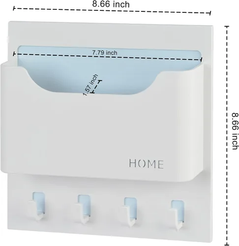 Vista 2 de Organizador de mesita de noche, adhesivo para colgar en la pared, estante flotante para entrada, correo/llaves, bueno para el hogar, dormitorio