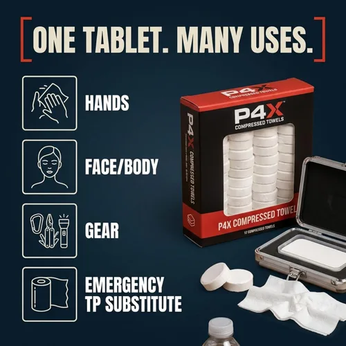 Vista 6 de Tabletas de toallas comprimidas – Tabletas de papel higiénico 100% de bambú para camping, ideales para senderismo, viajes y mochilismo – Paños