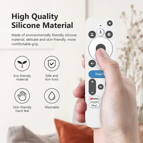 Vista 2 de Funda para Onn Google TV 4K Pro Remote Control 2025, funda de protección completa con cordón, funda de silicona suave para control remoto Onn Google