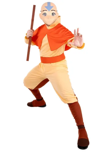 Vista 3 de Disfraz Deluxe para Hombre de Aang, el Último Maestro Aire Multicolor