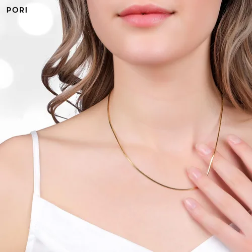 Vista 3 de PORI JEWELERS Cadena de serpiente italiana mágica de plata de ley 925 de 0.039 pulgadas, 8 caras, para mujer, fabricada en Italia