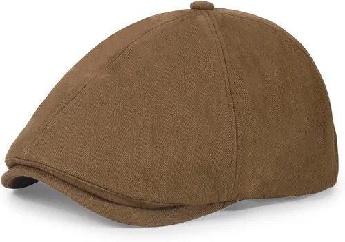 Vista 25 de Sombrero Newsboy de Qlauca para Hombre de Algodón 6 Paneles