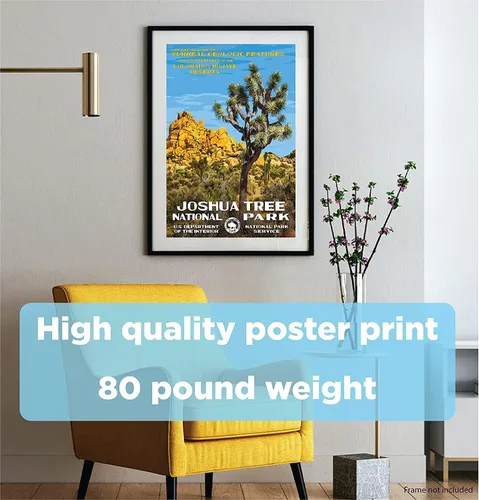 Vista 2 de National Park Posters Rob Decker Joshua Tree - Obra de arte original de 13 x 19 pulgadas - Arte de pared estilo WPA