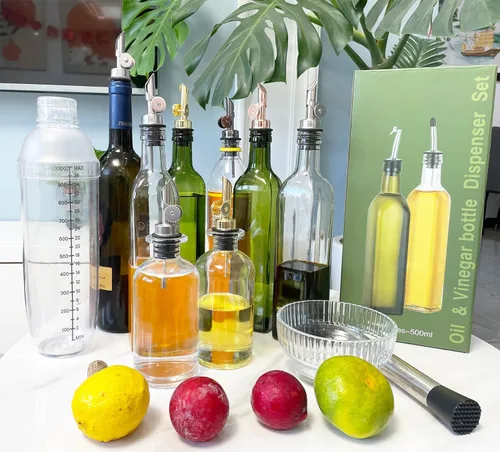 Vista 5 de Pafusen Paquete de 2 Boquillas Automáticas para Verter Licor, Boquilla Dispensadora de Aceite de Oliva con Volteo Automático, Boquilla de Vertido