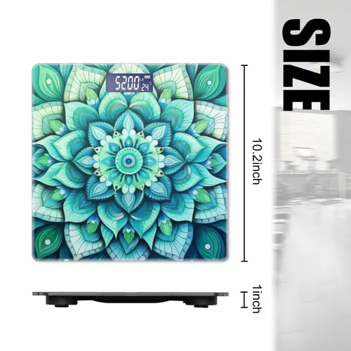 Vista 2 de Báscula digital para peso corporal, báscula de peso de baño de alta precisión, 400 libras con pantalla retroiluminada, báscula personalizada