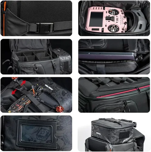 Vista 3 de HGLRC - Estuche para mochila de dron FPV con bandolera para dron de carreras de quadcopter y piezas para combo DJI FPV