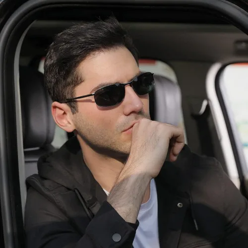 Vista 5 de ZHILE 8-base gafas de sol polarizadas con marco de metal, curvas, para hombre