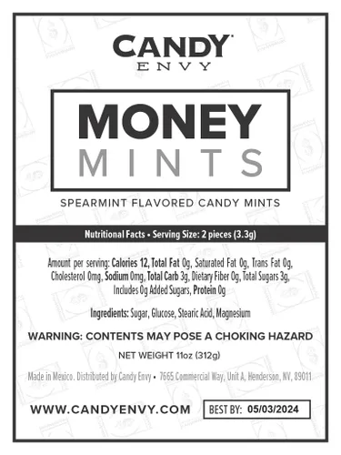 Vista 6 de Dinero Mentas – 100 Pack, 2 Mentas por pack – Sabor a hierbabuena, envuelta individualmente