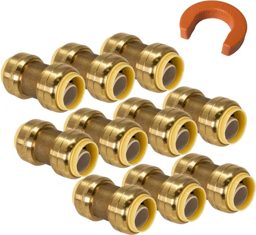 Vista 7 de Paquete de 11 PROCURU - Kit combinado PushFit de 1/2 pulgada - Acoplamientos PushFit de 1/2 pulgada (10 piezas) más clip de desconexión de 1/2
