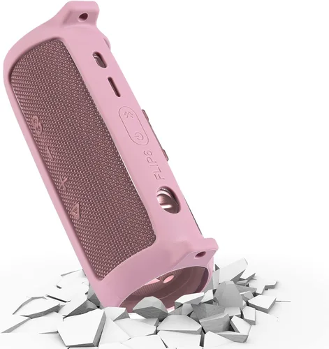 Vista 4 de co2CREA Funda de silicona suave de repuesto para altavoz Bluetooth portátil JBL Flip 6 (funda rosa)