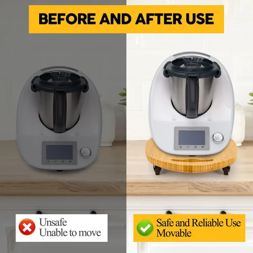 Vista 4 de Elegante bandeja deslizante para Thermomix TM5 TM6, base para Thermomix - Robusta, se desliza fácilmente desde debajo del gabinete, bandeja