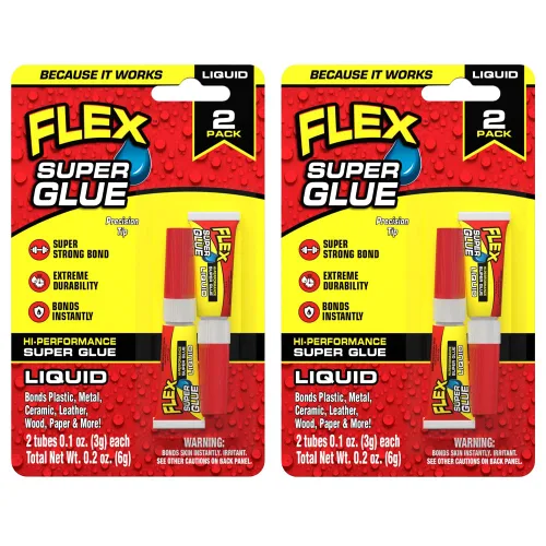 Vista 18 de Flex Super Glue Líquido, Botella de 20 Gramos, Pack de 2, Transparente, Enlace Instantáneo, Secado Rápido, Adhesivo de Cianoacrilatos, Punta