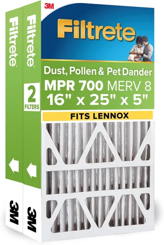 Vista 10 de Filtrete 16x25x4 Filtro de aire para horno y aire acondicionado, MPR 700, MERV 8, se adapta a dispositivos Lennox y Honeywell, captura polvo, polen
