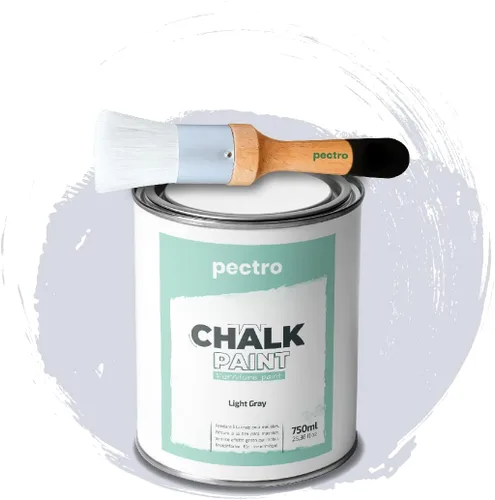 Vista 9 de Pintura de tiza para muebles 25 fl.Oz. (750ml) + Pincel especial de pintura de tiza - Pintura para muebles sin lijar ni imprimar - Pintura de tiza