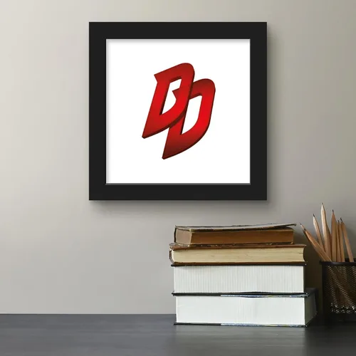 Vista 4 de Trends International Gallery Pops Marvel Comics Daredevil - Póster de pared con símbolo DD, 12.00 x 12.00 pulgadas, versión de marco negro