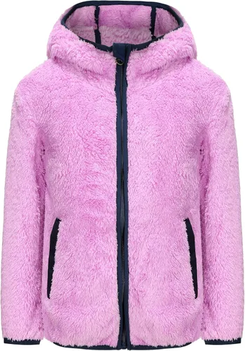 Vista 12 de Chaqueta sherpa de forro polar suave con capucha y cremallera completa para niña Violeta oscuro