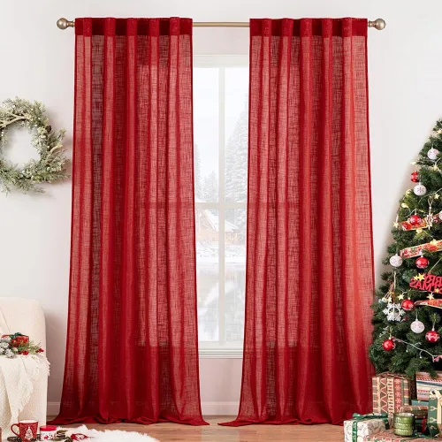 Vista 12 de MIULEE - Cortinas semitraslúcidas suaves y gruesas con textura de lino para cocina y ventana de baño, con trabilla trasera y bolsillo para Blanco