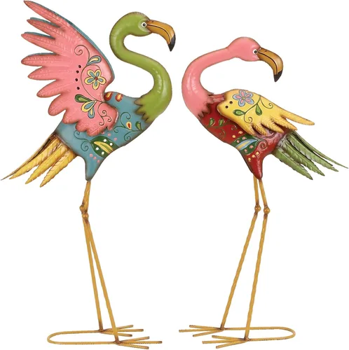 Vista 12 de Deco 79 Escultura decorativa de grúa de metal para jardín para interiores y exteriores, juego de 2 esculturas para exteriores de 40 pulgadas, 38
