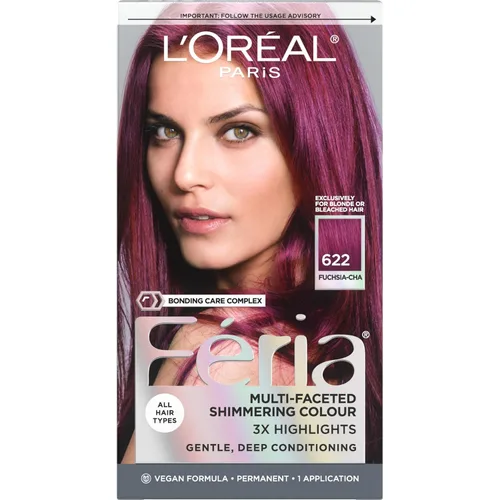 Vista 66 de L'Oreal Paris Feria - Tinte permanente brillante multifacético para el cabello, tinte de alta intensidad para reflejos 3X, 10 negro azabache