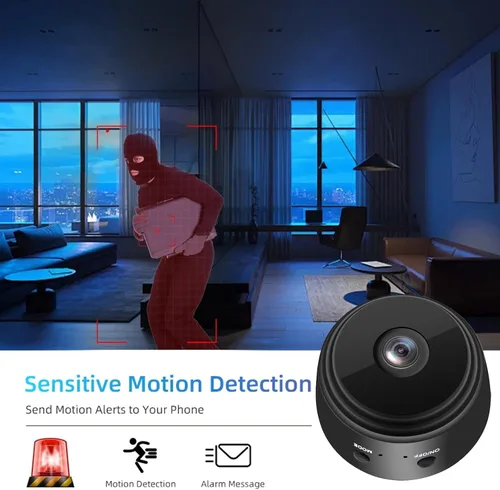 Vista 3 de Mini cámara oculta para interiores, 1080P, WiFi, inalámbrica, para mascotas, bebés, seguridad en la oficina, cámara de video con monitor micro