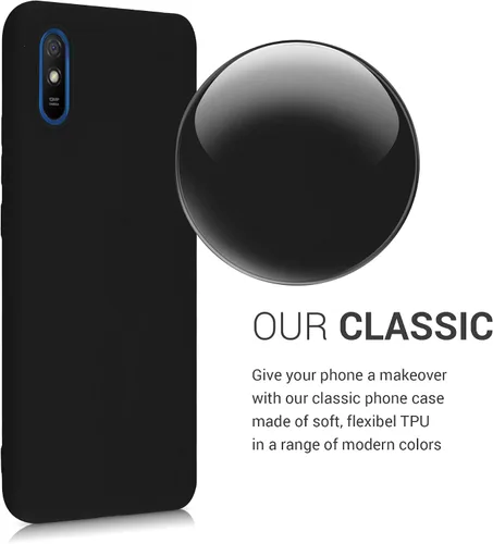 Vista 3 de kwmobile Funda compatible con Xiaomi Redmi 9A / 9AT - Funda protectora de silicona TPU suave y delgada - Negro mate