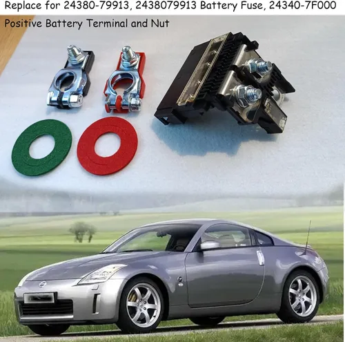Vista 3 de 24380-79915 2438079915 Fusible de Batería Fuselink Fusible 24340-7F000, tuercas de terminal positivo de batería, compatible con Nissan 350Z