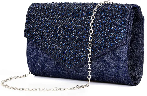 Vista 2 de CurvChic Bolso de noche para mujer bolso de mano con diamantes de imitación bolso de fiesta para novia y graduación