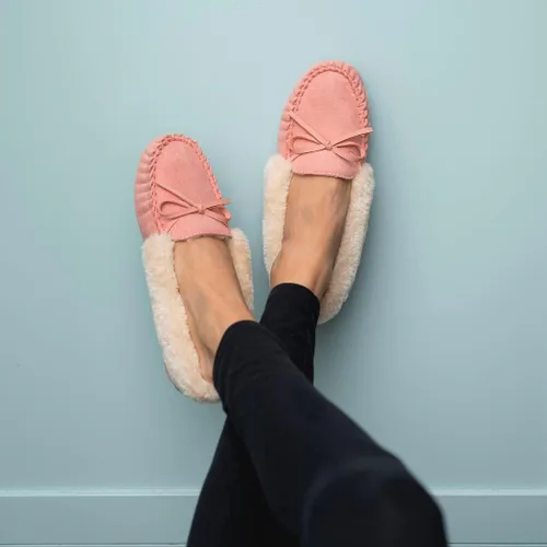Vista 36 de Floopi Pantuflas para mujer, forro de piel sintética suave con espuma viscoelástica acogedora, pantuflas de casa para mujer con suela antideslizante