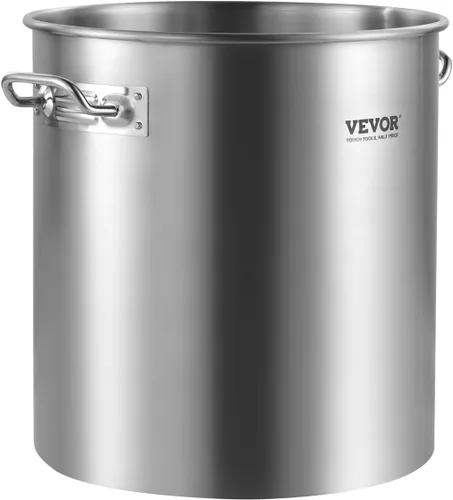 Vista 9 de VEVOR Olla de acero inoxidable, ollas de cocina de 24 cuartos, olla de salsa con tapa y asa, olla de grado comercial resistente, tratamiento
