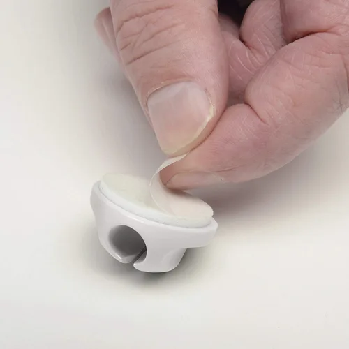 Vista 2 de D-Line Clips para ordenar cables, autoadhesivos, multiusos, bases para ordenar cables, paquete de 6 unidades, negro/gris/blanco